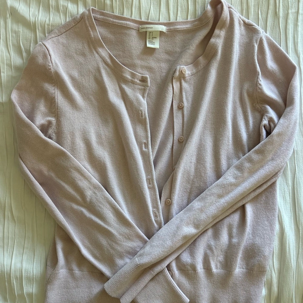 Light Pink Cardigan Sweater